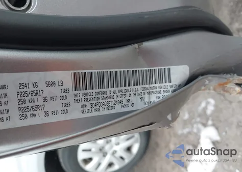 2016 Dodge Journey Se from USA, damaged, VIN 3C4PDDAG0GT124949